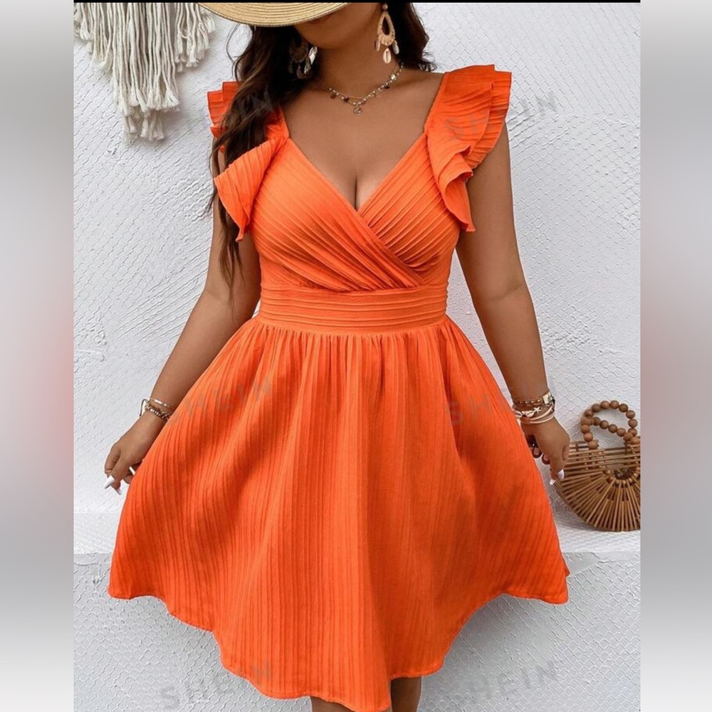 SHEIN ruffle trim dress
